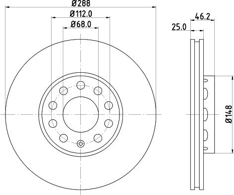 HELLA 8DD 355 102-821 - Тормозной диск unicars.by