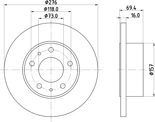 HELLA 8DD 355 107-411 - Тормозной диск unicars.by