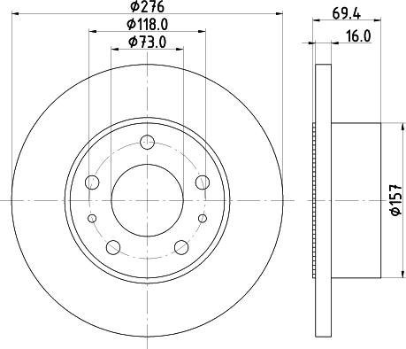 HELLA 8DD 355 107-421 - Тормозной диск unicars.by