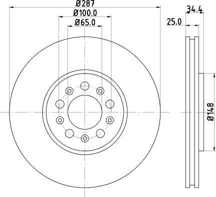 HELLA 8DD 355 107-611 - Тормозной диск unicars.by