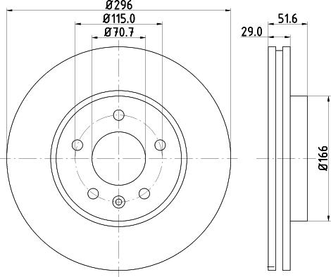 HELLA 8DD 355 114-401 - Тормозной диск unicars.by