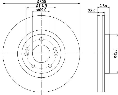 HELLA 8DD 355 114-481 - Тормозной диск unicars.by