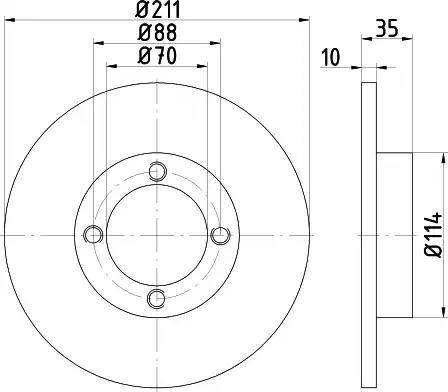 HELLA 8DD 355 114-851 - Тормозной диск unicars.by