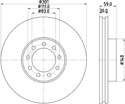 HELLA 8DD 355 115-531 - Тормозной диск unicars.by