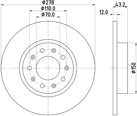 HELLA 8DD 355 116-671 - Тормозной диск unicars.by