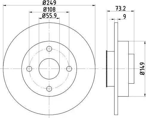 HELLA 8DD 355 116-081 - Тормозной диск unicars.by