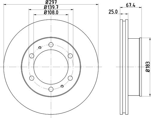 HELLA 8DD 355 134-011 - Тормозной диск unicars.by