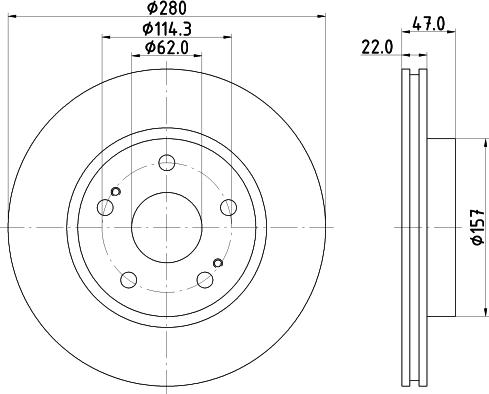 HELLA 8DD 355 116-771 - Тормозной диск unicars.by