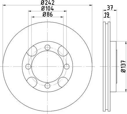 HELLA 8DD 355 110-921 - Тормозной диск unicars.by