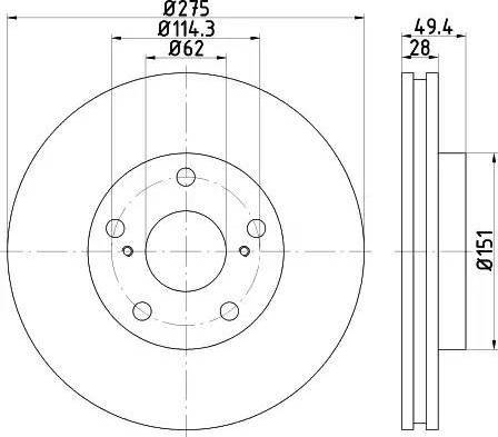 HELLA 8DD 355 111-611 - Тормозной диск unicars.by