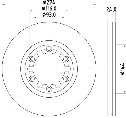 HELLA 8DD 355 111-741 - Тормозной диск unicars.by