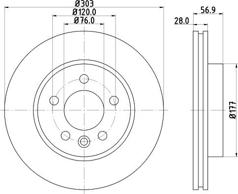 HELLA 8DD 355 117-151 - Тормозной диск unicars.by