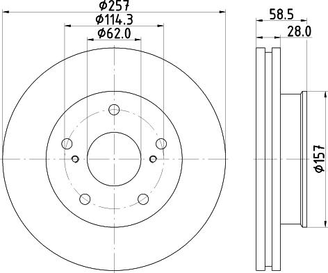 HELLA 8DD 355 117-821 - Тормозной диск unicars.by