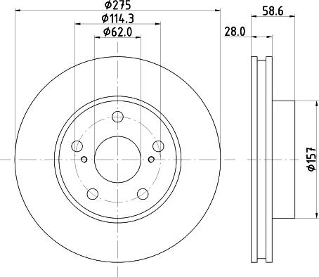 HELLA 8DD 355 134-091 - Тормозной диск unicars.by