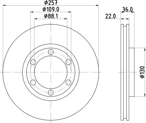 HELLA 8DD 355 134-071 - Тормозной диск unicars.by