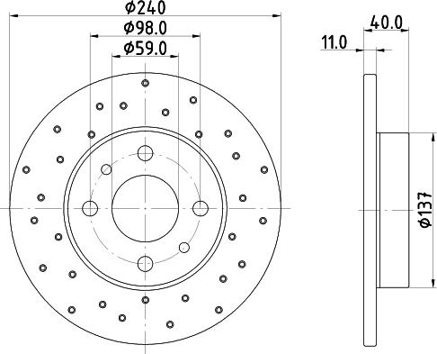 HELLA 8DD 355 134-891 - Тормозной диск unicars.by