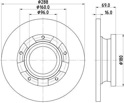 HELLA 8DD 355 133-071 - Тормозной диск unicars.by