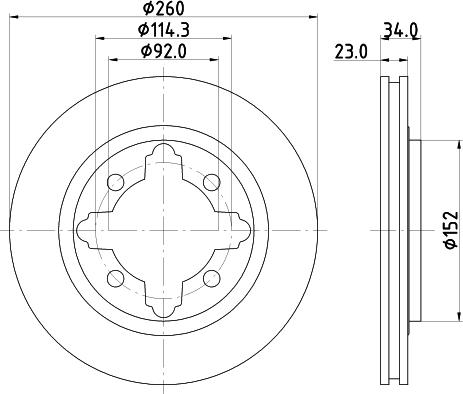 HELLA 8DD 355 133-891 - Тормозной диск unicars.by