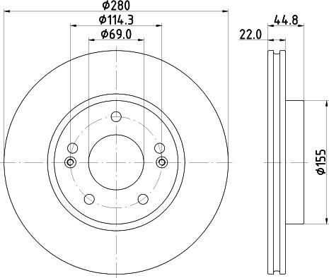 HELLA 8DD 355 132-641 - Тормозной диск unicars.by