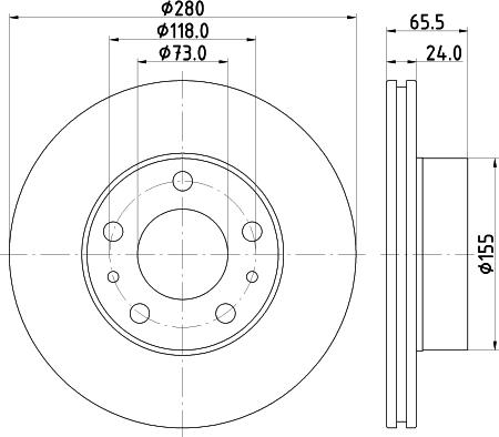 HELLA 8DD 355 132-141 - Тормозной диск unicars.by