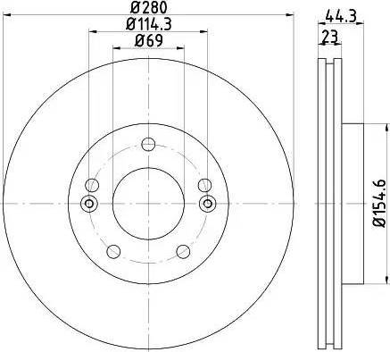 HELLA 8DD 355 129-461 - Тормозной диск unicars.by