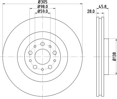 HELLA 8DD 355 129-351 - Тормозной диск unicars.by