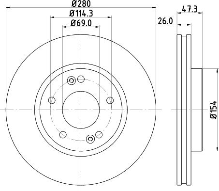 HELLA 8DD 355 129-711 - Тормозной диск unicars.by