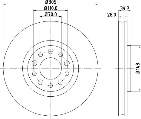 HELLA 8DD 355 124-991 - Тормозной диск unicars.by