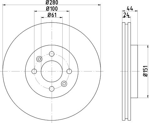 HELLA 8DD 355 124-951 - Тормозной диск unicars.by