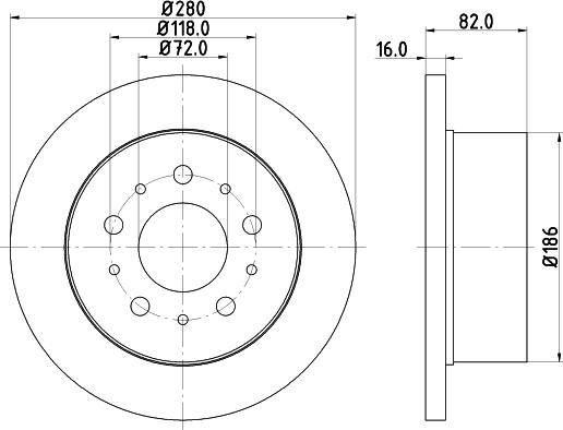 HELLA 8DD 355 124-291 - Тормозной диск unicars.by