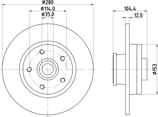 HELLA 8DD 355 125-281 - Тормозной диск unicars.by