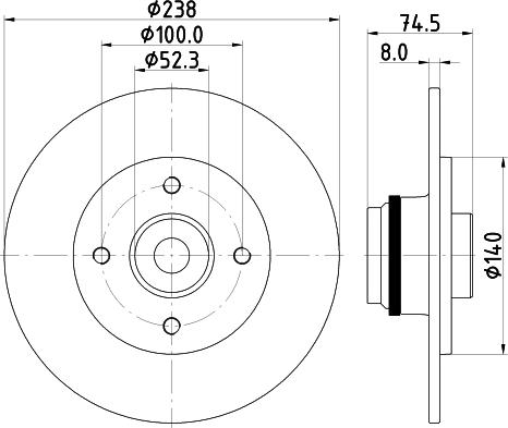 HELLA 8DD 355 123-351 - Тормозной диск unicars.by