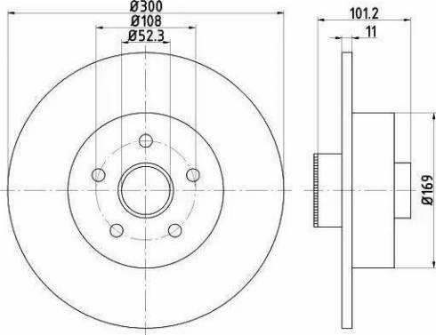 HELLA 8DD 355 120-121 - Тормозной диск unicars.by