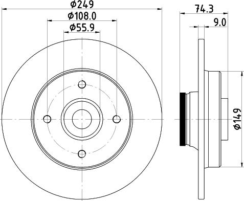 HELLA 8DD 355 123-301 - Тормозной диск unicars.by