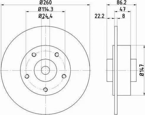 HELLA 8DD 355 120-101 - Тормозной диск unicars.by