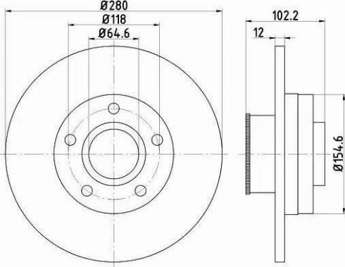 HELLA 8DD 355 113-401 - Тормозной диск unicars.by