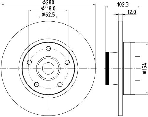 HELLA 8DD 355 123-251 - Тормозной диск unicars.by