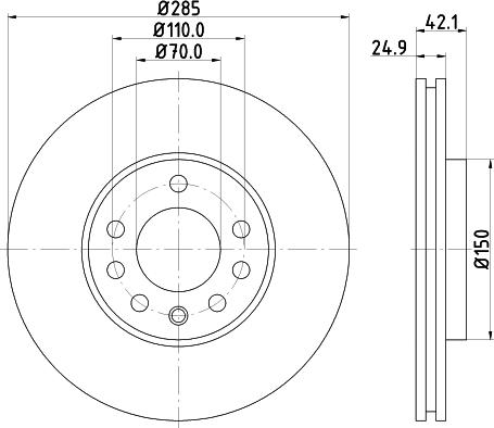 HELLA 8DD 355 122-552 - Тормозной диск unicars.by