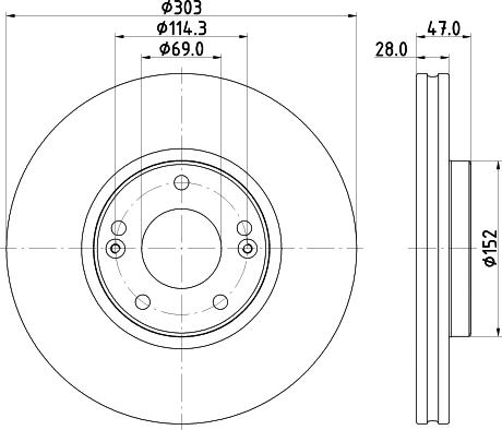 HELLA 8DD 355 122-501 - Тормозной диск unicars.by