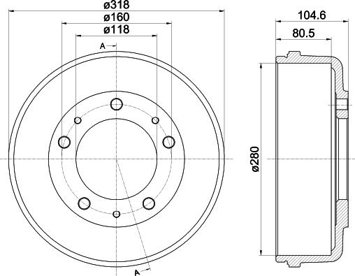 HELLA 8DT 355 300-451 - Тормозной барабан unicars.by