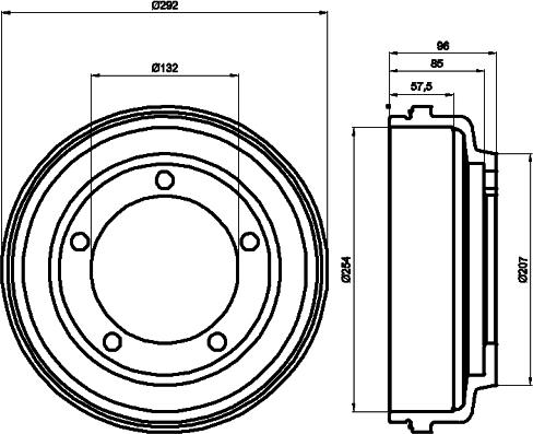 HELLA 8DT 355 300-461 - Тормозной барабан unicars.by