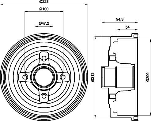 HELLA 8DT 355 300-411 - Тормозной барабан unicars.by