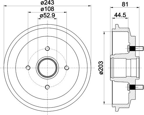 HELLA 8DT 355 300-601 - Тормозной барабан unicars.by