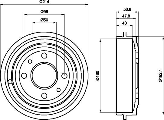 HELLA 8DT 355 300-081 - Тормозной барабан unicars.by