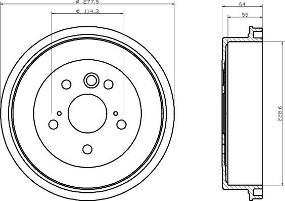 HELLA 8DT 355 300-031 - Тормозной барабан unicars.by