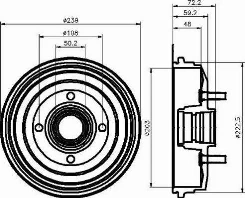 HELLA 8DT 355 300-191 - Тормозной барабан unicars.by