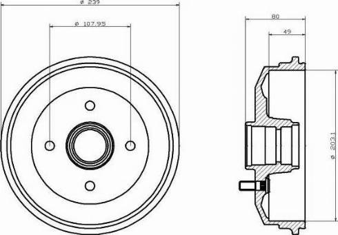 HELLA 8DT 355 300-171 - Тормозной барабан unicars.by