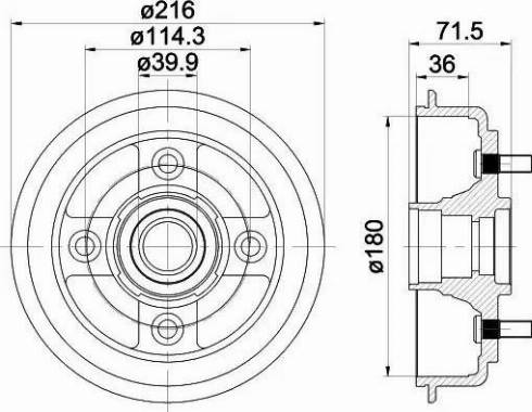 HELLA 8DT 355 300-851 - Тормозной барабан unicars.by