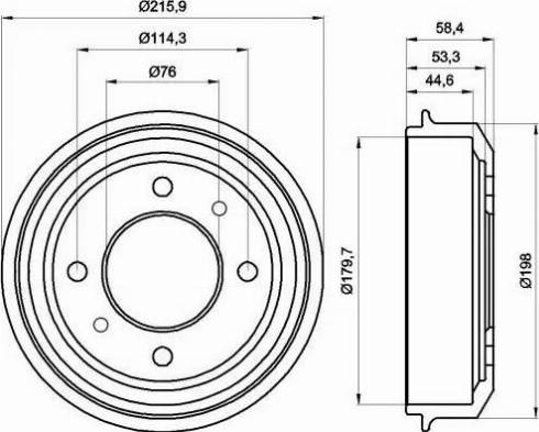 HELLA 8DT 355 300-861 - Тормозной барабан unicars.by