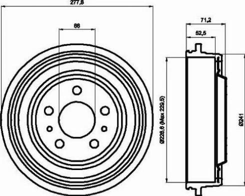 HELLA 8DT 355 300-741 - Тормозной барабан unicars.by